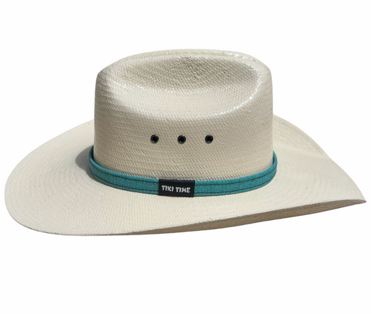 Cowboy Hat - Teal and Black Outdoor Canvas Band